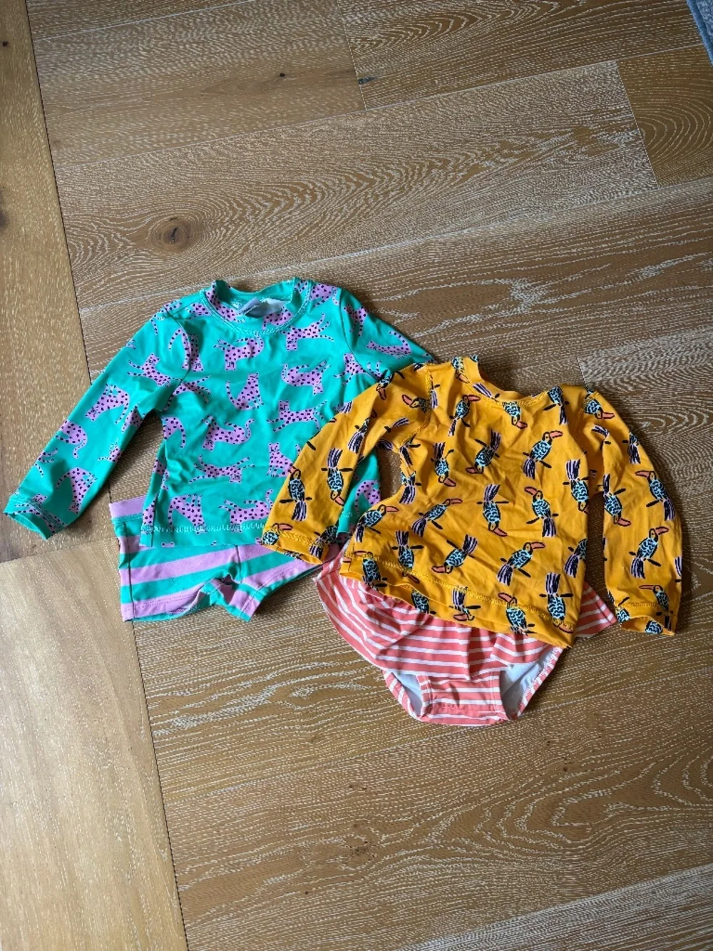 Hanna Andersson 2T Rashguard Toddler Swim Suits, Bundle of 2